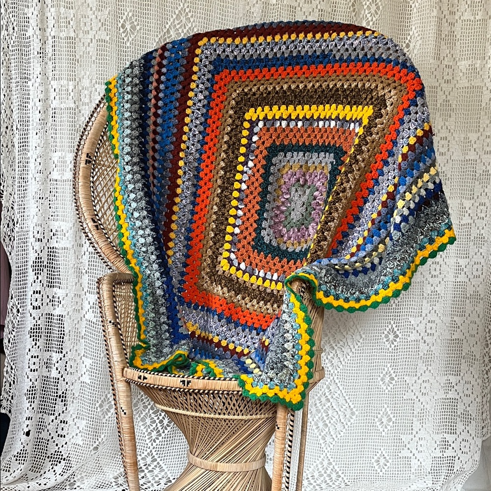 Handmade Granny Square Crochet Blanket